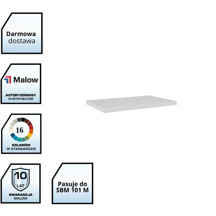 Standardowa półka 65 kg do szaf o szer. 60 cm - pasuje do szaf aktowych SBM 101 M lx