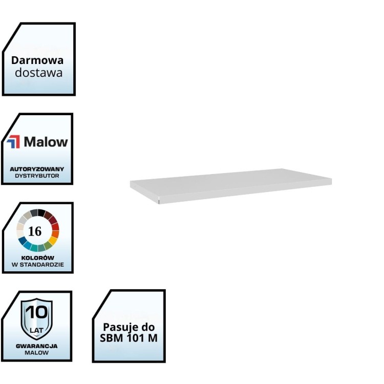 Standardowa półka 65 kg do szaf o szer. 80 cm - pasuje do szaf aktowych SBM 102 M lx