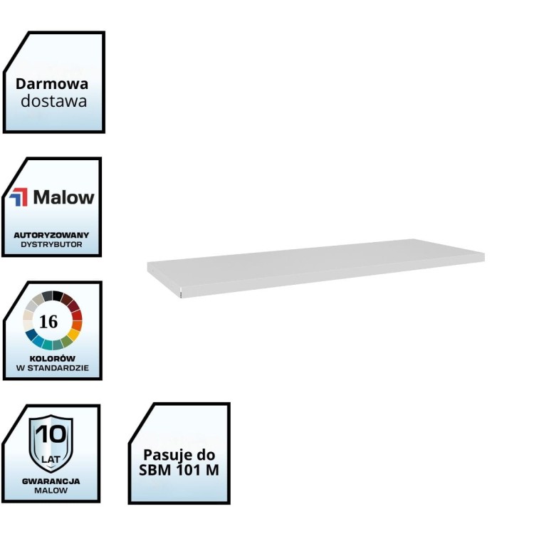 Standardowa półka 65 kg do szaf o szer. 100 cm - pasuje do szaf aktowych SBM 103 oraz SBM 203 M M lx, z darmową dostawą