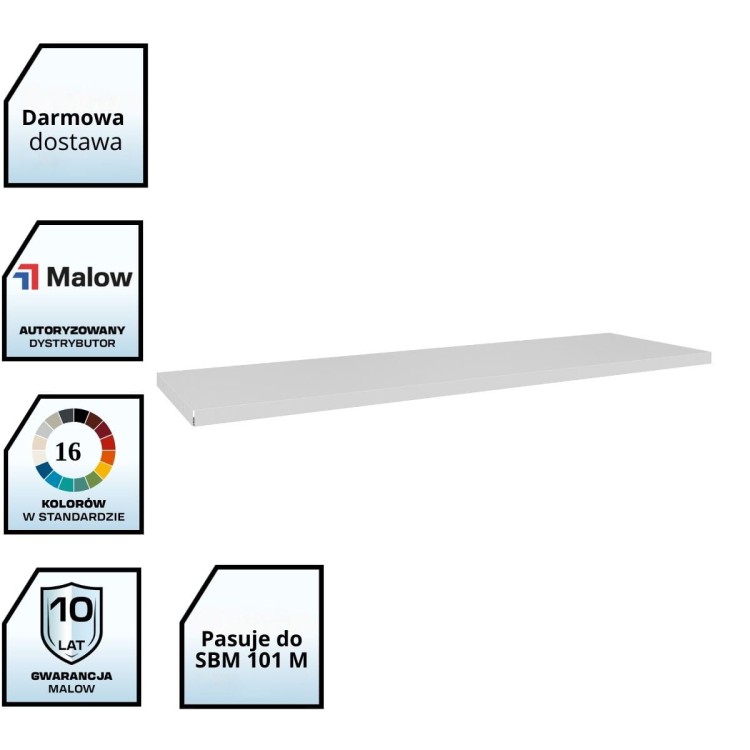Standardowa półka 65 kg do szaf o szer. 120 cm - pasuje do szaf aktowych SBM 107 M lx oraz SBM 212 M z darmową dostawa