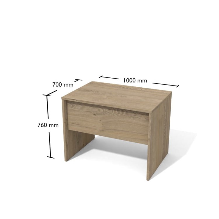 Biurko proste 1000 x 700 x 760h - Btp1-7 Dąb Coastland Antrax-z-darmowa-dostawa