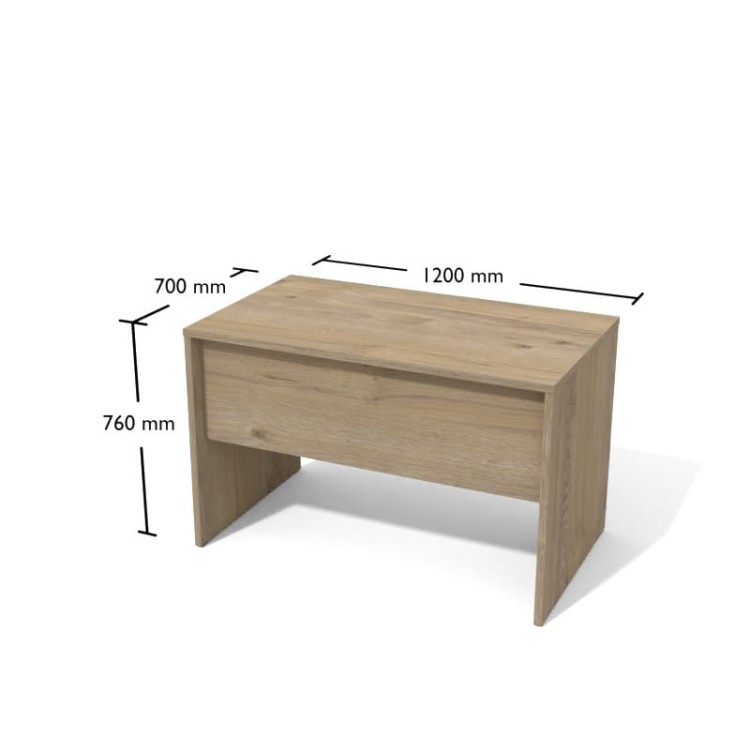 Biurko proste 1200 x 700 x 760h - Btp2-7 Dąb Coastland Antrax-z-darmowa-dostawa