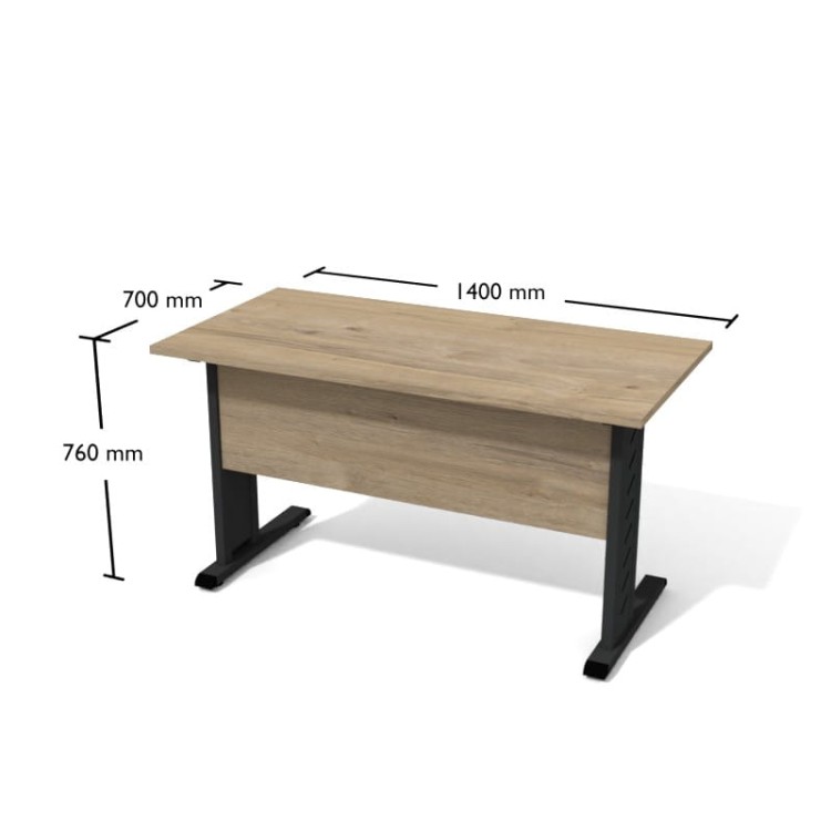 Biurko na nogach w kształcie litery L w kolorze grafitowym 1200x700 - Blat Dąb Coastland Bts2 Antrax z darmową dostawą