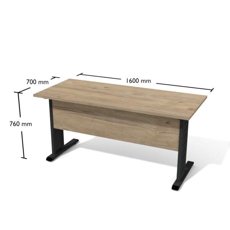 Biurko na nogach w kształcie litery L 1600x700 Dąb Coastland/Grafit Bts4 Antrax z darmową dostawą