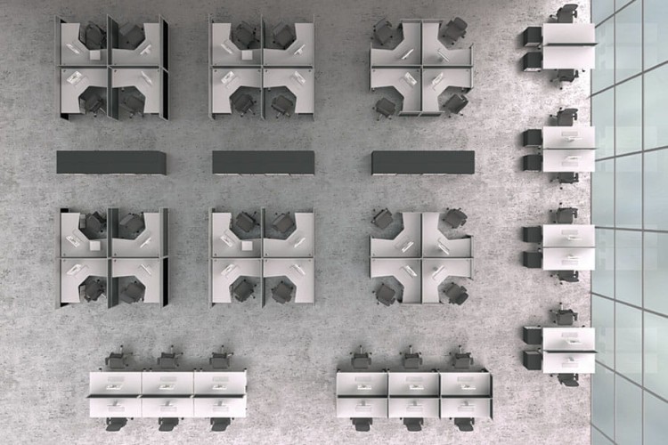 Wizualizacja z góry biurka Opentech z wyposażeniem biura.jpg