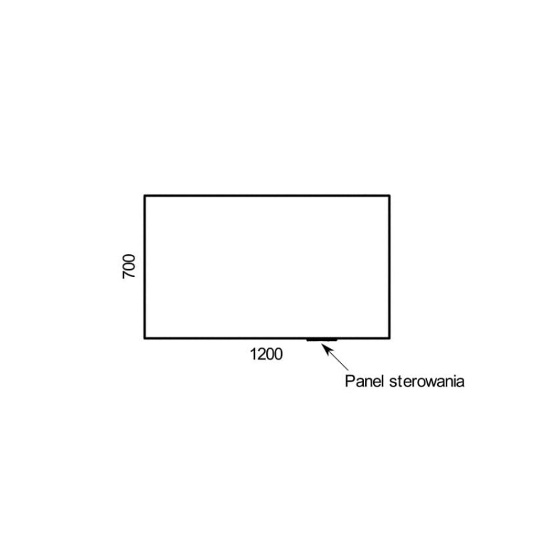 Rysunek wymiaru blatu Bse2-7