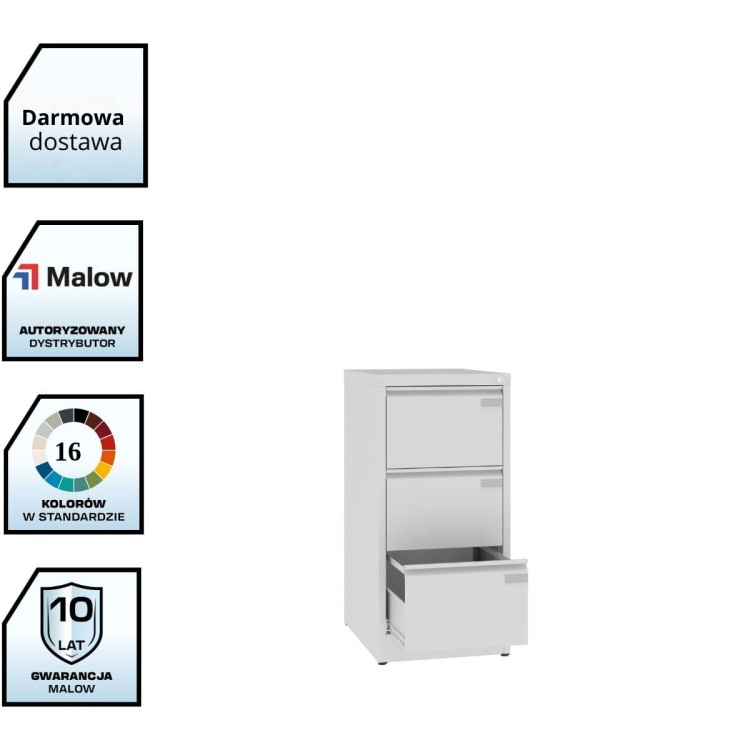 Szafa kartotekowa A4 SZK 204 – metalowa, 3 szuflady, Malow z darmową dostawą