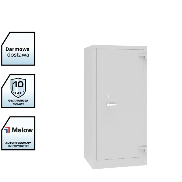 Niska jednodrzwiowa szafa aktowa wzmocniona SAM W 1a - zamek klasy A  z darmową dostawą