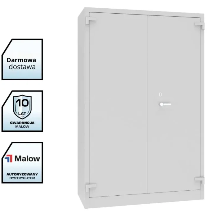 Szeroka dwudrzwiowa szafa aktowa wzmocniona SAM W 2a - zamek klasy A z darmową dostawą