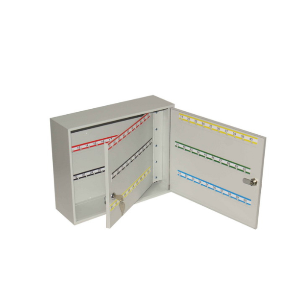 Otwarta szafka na klucze SK 120/2Z popielata RAL 7035 Leomar – z podwójnym zamkiem