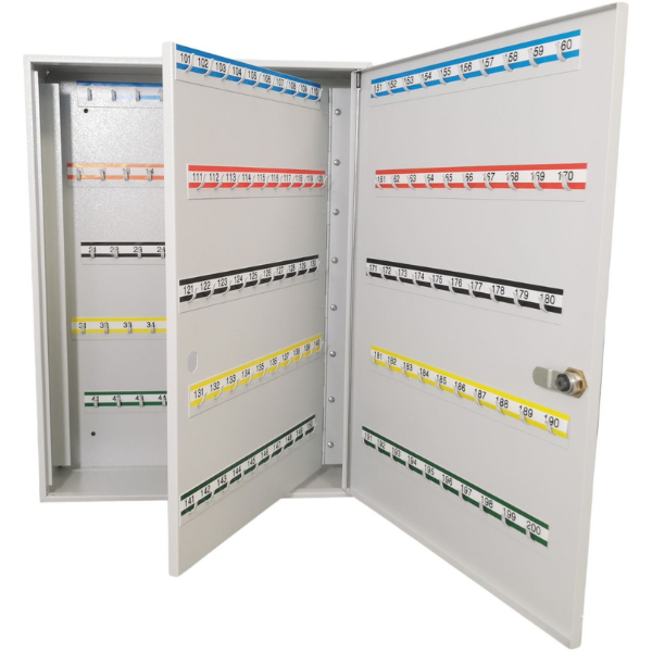 Otwarta szafka na klucze SK 200/2Z popielata RAL 7035 Leomar – z podwójnym zamkiem