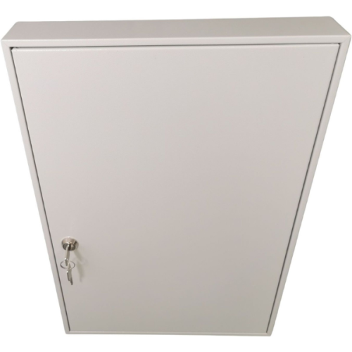 Zamknięta metalowa szafka na klucze SKR 100 popielata RAL 7035 Leomar – regulowana 100 klucz