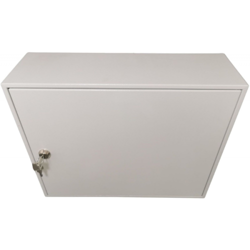 Zamknięta metalowa szafka na klucze SKR 120 popielata RAL 7035 Leomar – regulowana 120 kluczy