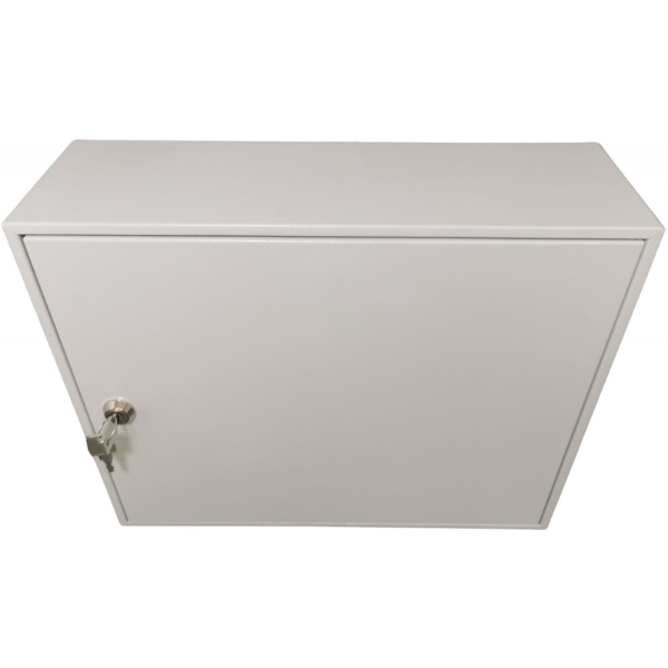 Zamknięta metalowa szafka na klucze SKR 160 popielata RAL 7035 Leomar – regulowana 160 kluczy