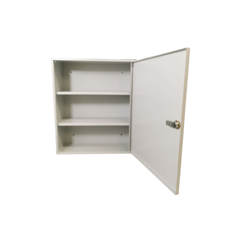 Otwarta apteczka metalowa AP2 popielata RAL 7035 Leomar – 2 półki