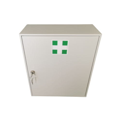 Zamknięta apteczka metalowa AP2 popielata RAL 7035 Leomar – 2 półki