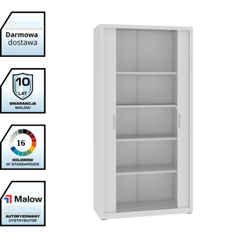 Szafa aktowa metalowa żaluzjowa SBM 208 M LX Malow – wysoka szafa na segregatory 200 cm / 65 segregatorów z darmową dostawą