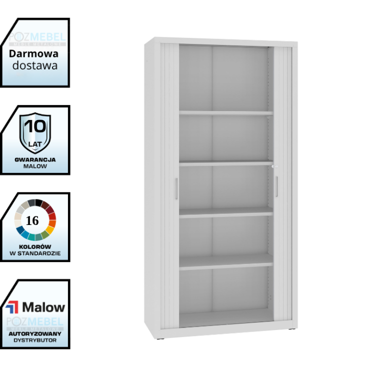 Szafa aktowa metalowa żaluzjowa SBM 208 M LX Malow – wysoka szafa na segregatory 200 cm / 65 segregatorów z darmową dostawą