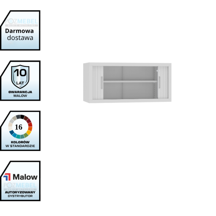 Nadstawka metalowa żaluzjowa SBM 404 M LX Malow – nadstawka do szaf o szerokości 100 cm / 20 segregatorów