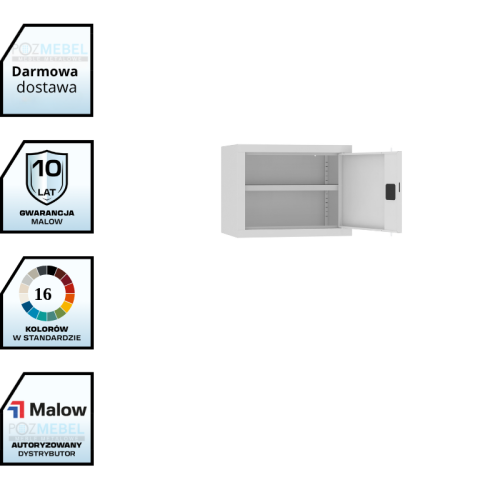 Niska nadstawka metalowa z drzwiami skrzydłowymi SBM 401 M LX Malow – do szaf 60 cm / 14 segregatorów z darmową dostawą