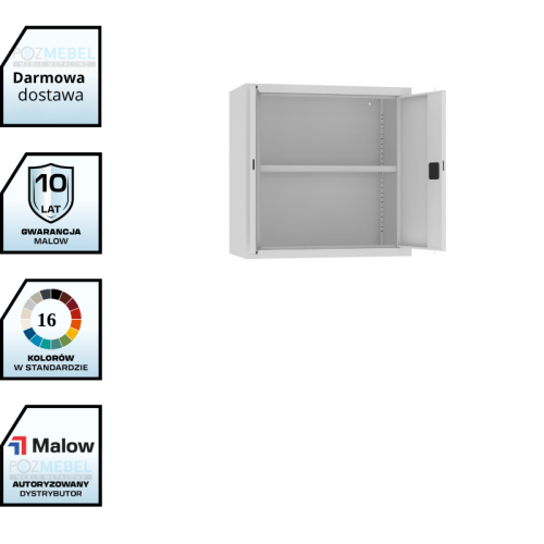 Wysoka nadstawka metalowa z drzwiami skrzydłowymi SBM 802 M LX Malow – do szaf 80 cm / 20 segregatorów