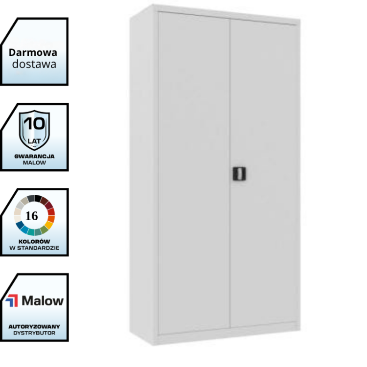 Metalowa szafa aktowa z drzwiami chowanymi SBM 211 Malow – szafa archiwizacyjna na segregatory 65 segregatorów