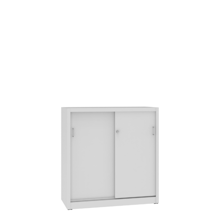 Zamknięta metalowa szafa aktowa z drzwiami przesuwnymi SBM 112 Malow – niska szafa na segregatory 100 cm / 26 segregatorów