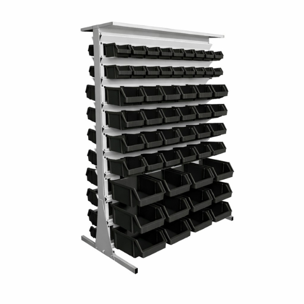 Stojak warsztatowy dwustronny Leomar SD AI 6/AII 8/AIII 4 – 104 pojemniki czarne