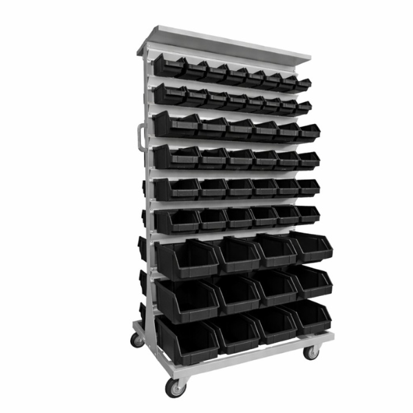 Stojak warsztatowy dwustronny Leomar SD AI 6/AII 8/AIII 4 – 104 pojemniki czarne