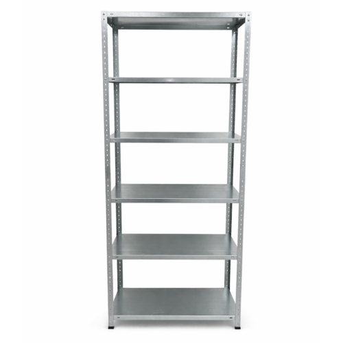 Profesjonalny regał do garażu metalowy RGOS H o głębokości 600 mm. Skręcany, ocynkowany, 6 półek o nośności 600 kg.