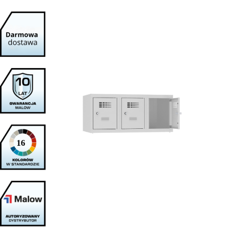 Nadstawka do szaf socjalnych 120 cm szer. NSUM 340 Malow – 4-komorowa z darmową dostawa