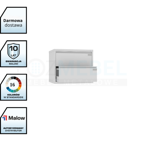Nadstawka do szaf kartotekowych NSZK 102 Malow A4 – 2 szuflady, 2 rzędy z darmową dostawą