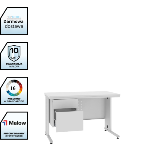 Biurko lekarskie BIM 212 S 740–770x1200x600 mm Malow z kontenerkiem 2 szuflady z darmową dostawą