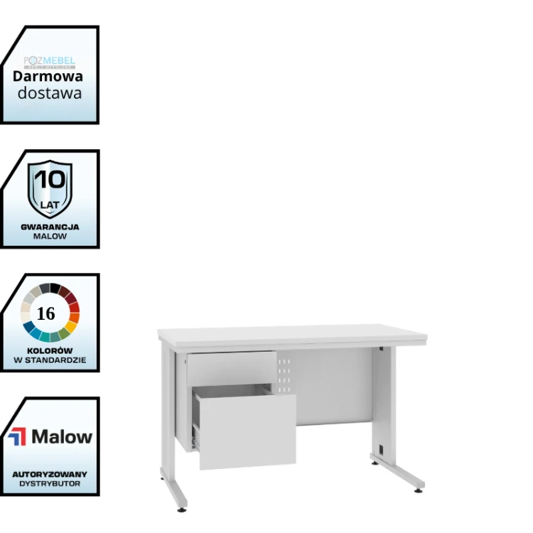 Biurko lekarskie BIM 212 S 740–770x1200x600 mm Malow z kontenerkiem 2 szuflady z darmową dostawą