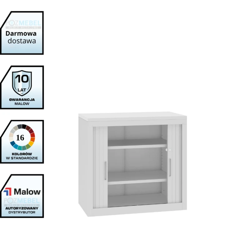 Metalowa szafka przybiurkowa SBM 701 M Malow 740x800x435 mm – drzwi żaluzjowe z darmową dostawą