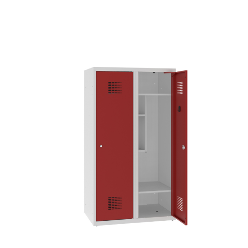 Otwarta metalowa szafka szkolna ubraniowa 80 cm MSUM 420S – dwudrzwiowa, wysokość 1450 mm z darmową dostawą