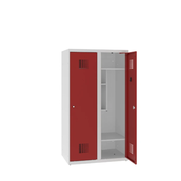 Otwarta metalowa szafka szkolna ubraniowa 80 cm MSUM 420S – dwudrzwiowa, wysokość 1450 mm z darmową dostawą