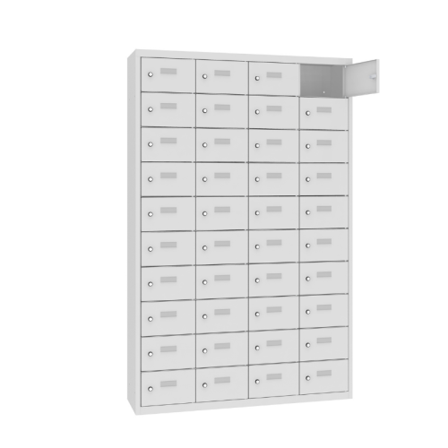 Otwarta metalowa szafka śniadaniowa MSUS 3410 Malow – 40 skrytek, czterokolumnowa z darmową dostawą