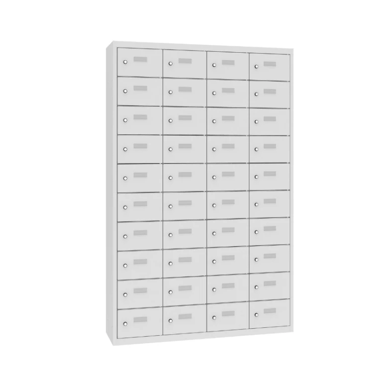 Zamknięta metalowa szafka śniadaniowa MSUS 3410 Malow – 40 skrytek, czterokolumnowa z darmową dostawą