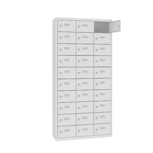 Otwarta metalowa szafka śniadaniowa MSUS 3310 Malow – 30 skrytek, trzykolumnowa z darmową dostawą