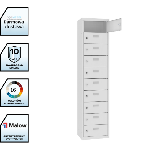 Metalowa szafka śniadaniowa MSUS 4110 Malow – 10 skrytek, szer 40 cm,bez nóżek z darmową dostawą