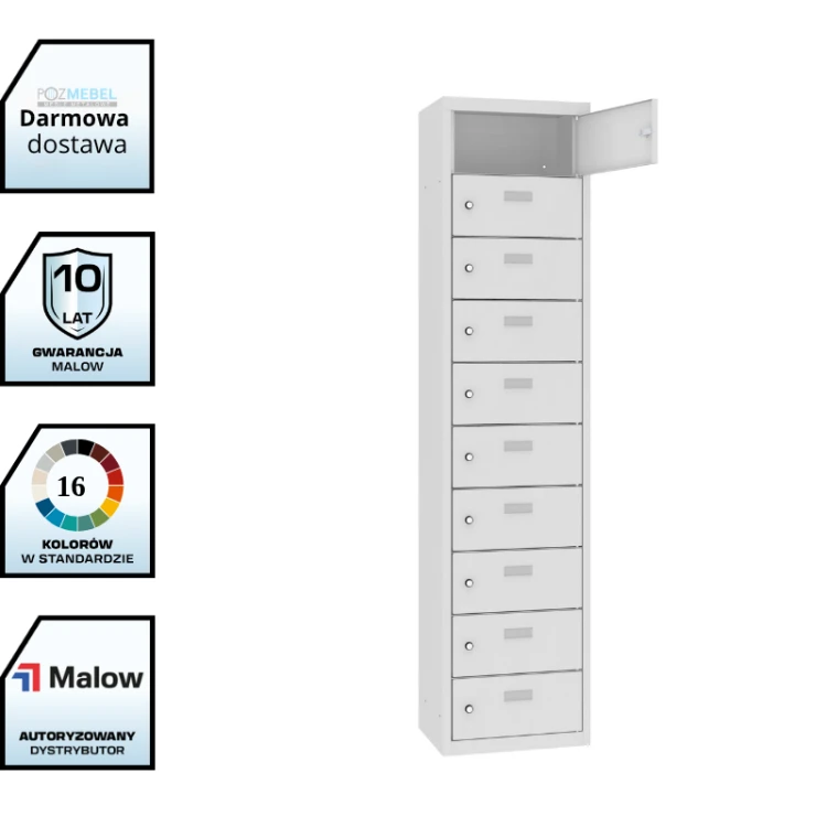Metalowa szafka śniadaniowa MSUS 4110 Malow – 10 skrytek, szer 40 cm,bez nóżek z darmową dostawą