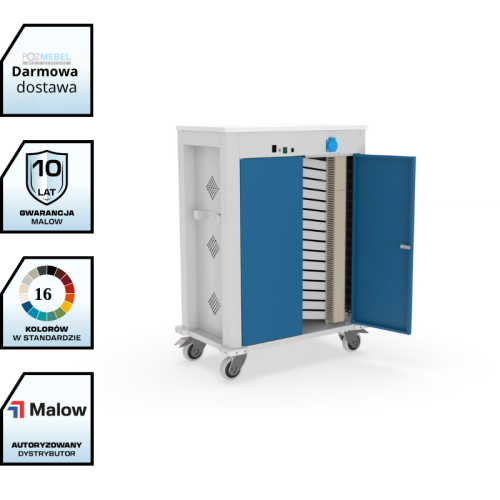 Wózek na tablety WNT 33Q – mobilna szafka do ładowania tabletów (32 urządzenia) z darmową dostawą