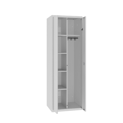 Otwarta metalowa szafa gospodarcza MSU 61 Malow z półkami i drążkiem 1800x600x500 mm z darmową dostawą