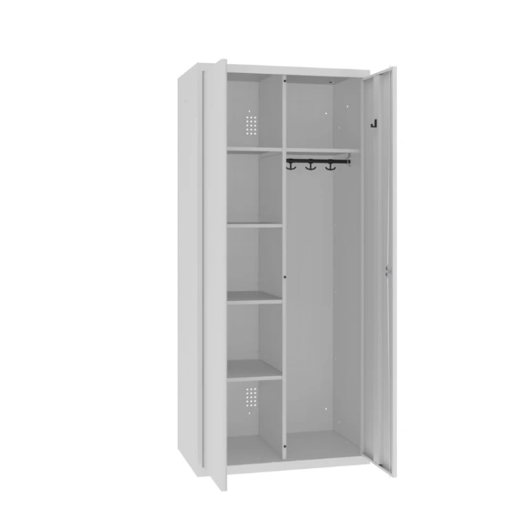 Otwarta szeroka metalowa szafa gospodarcza MSU 81 Malow z półkami i drążkiem 1800x800x500 mm z darmową dostawą