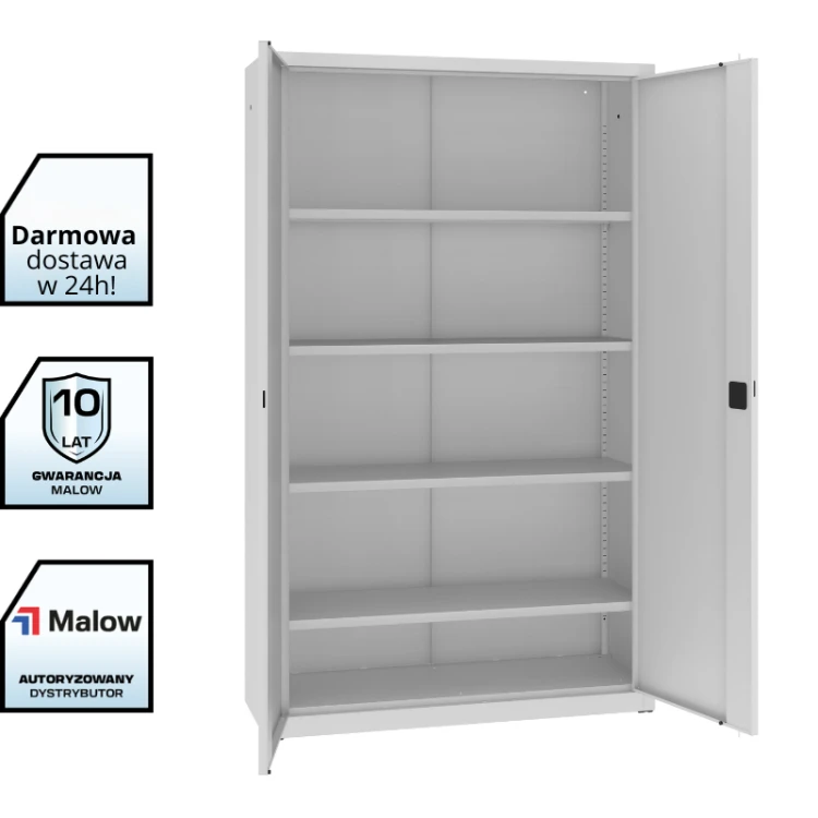 Popielata szafa biurowa SBM 212 M RAL 7035 Malow od ręki