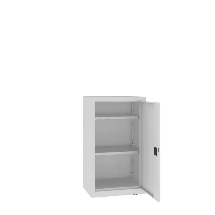 Otwarta szafa warsztatowa LMSW 106g W Malow 1040x600x435 mm – niska szafa metalowa z 1 drzwiami i 2 półkami z darmową dostawą