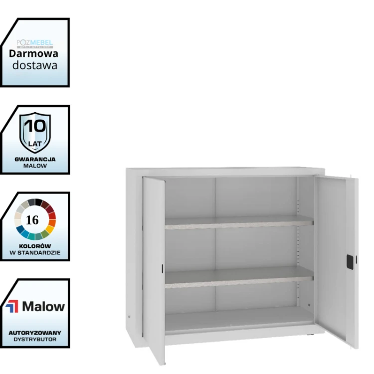 Szafa warsztatowa LMSW 112g Malow 1040x1200x435 mm – niska szeroka szafa metalowa z 2 drzwiami i 2 półkami z darmową dostawą.png