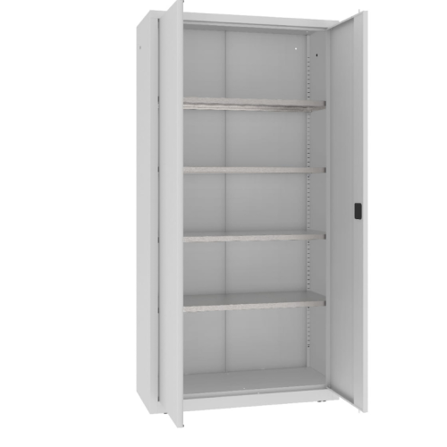 Otwarta szafa warsztatowa LMSW 210g Malow 1990x1000x435 mm – wysoka szafa metalowa dwuskrzydłowa z 4 półkami z darmową dostawą