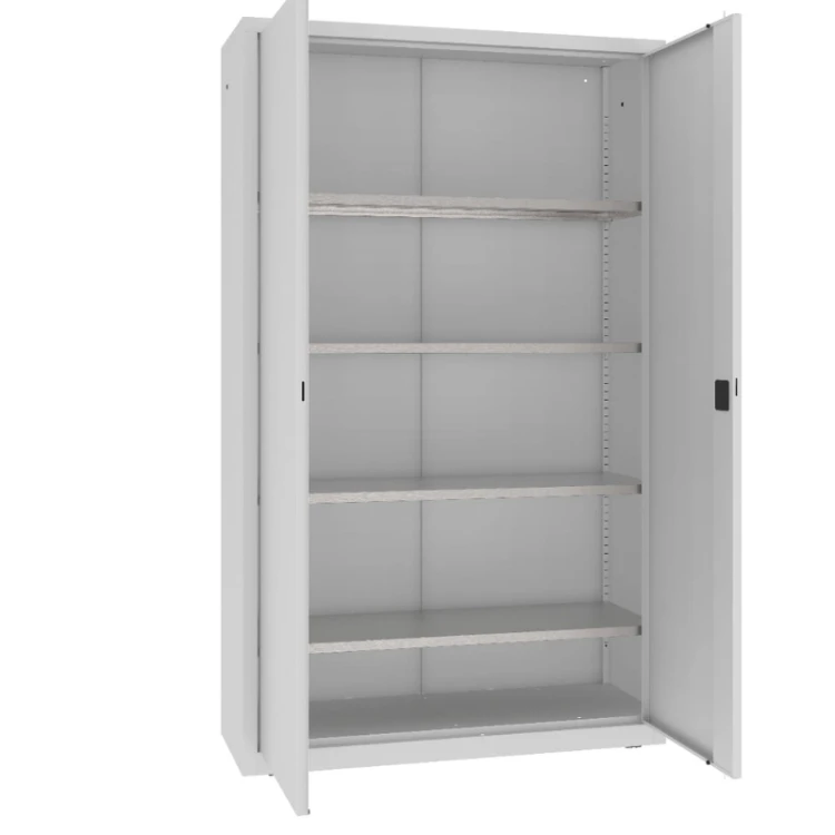 Otwarta szafa warsztatowa LMSW 212g Malow 1990x1200x435 mm – wysoka szeroka szafa metalowa z 2 drzwiami i 4 półkami z darmową dostawą